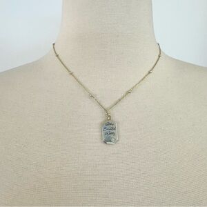 ATI China Gold Silver Tone “Strong Beautiful Worthy” Engraved Necklace